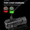 3LED Strong Light TYPE-C Charging Convenient Mini Multi-Function Flashlight(With USB Cable No Battery)