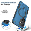 For Samsung Galaxy A35 Armor MagSafe Holder PC Hybrid TPU Phone Case(Dark Blue)