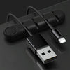5 PCS 4 Holes Bear Silicone Desktop Data Cable Organizing And Fixing Device(Black)