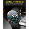 SANDA 3106 Dual Digital Display Men Outdoor Sports Luminous Shockproof Electronic Watch(Black Blue)