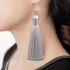 3 Pairs Women Boho Fashion Long Tassel Earrings(grey)