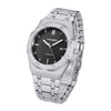 CAGARNY 6885 Simple Stone Surface Quartz Steel Band Watch For Men(Silver Shell Black Surface)