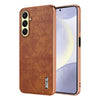For Samsung Galaxy A26 5G AZNS Electroplated Frame Crocodile Texture Full Coverage Phone Case(Brown)