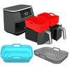 For Ninja DZ201 Air Fryer Silicone Mat Foldable Reusable Basket Tray(Gray)