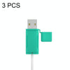 3 PCS Soft Washable Data Cable Silicone Case For Apple, Spec: USB (Mint Green)