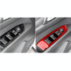 Car Carbon Fiber Window Glass Lift Panel Decorative Sticker for Mazda CX-5 2017-2018, Left Drive (Red)
