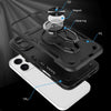 For iPhone 15 Pro Metal Rotating Bracket TPU + PC Magnetic Phone Case(Pink Purple)