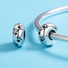 S925 Sterling Silver Pet Imprint Diamond Beads DIY Bracelet Accessory