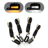 HP-Z058 Motorcycle Modified Rearview Mirror LED Turn Signal Light for Harley Sportsters XL 883 / 1200(Electroplating Black)
