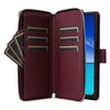 For Samsung Galaxy A13 5G / 4G Nine-card Slots Zipper Wallet Bag Leather Phone Case(Wine Red)