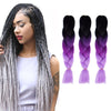 Fashion Color Gradient Individual Braid Wigs Chemical Fiber Big Braids, Length: 60cm(38 Black+Dark Purple+Light Purple)