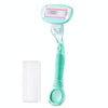 5-layer Blades Shaver Women Whole Body Leg Hair Shaving Armpit Hair Razor, Color: Long Handle Mint Green