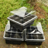 Seedling Tray Sprout Plate 12 Holes Nursery Pots Tray Lids Box For Gardening Bonsai Mini Greenhouse Nursery Plate(Black)