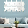 8pcs /Set Acrylic Square Puzzle Mirror Wall Sticker Home Decoration Soft Mirror(Silver)