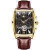 OLEVS 6675 Men Multifunctional Moon Phase Tourbillon Mechanical Watch(Black + Gold)