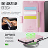 For iPhone 13 Pro AutSpace A11 Side Buckle MagSafe Magnetic RFID Phone Leather Case(Rose Gold)