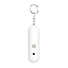 130dB Personal Safety Alarm Keychain - White, IP56 Waterproof, LED Light