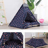 Canvas Pet Tent Bed, Medium (50x50x60cm), Navy/Red Star, Cat/Dog