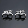 Men Shirts Enamel Lacquered Cufflinks, Color: Silver Beard