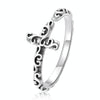 S925 Sterling Silver Retro Cross Women Ring