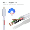 3A Woven Style Metal Head 8 Pin to USB Charge Data Cable, Cable Length: 2m(Silver)