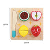 Children Wooden Cutting Fruits and Vegetables Educational Toys Kitchen Pretend Game Cooking Educational Toys(Pea)