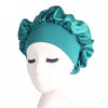 2 PCS TJM-301 Night Cap With Wide Brim And Elasticity Headband Ladies Chemotherapy Cap Hair Care Hat, Size: M 56-58cm(Peacock Blue)
