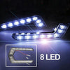Universal White 8 LED Daytime Running Light for Car (Black)