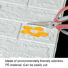 3mm Thickness 35x38.5cm 3D Self-Stick Wallpaper Soft Wrapping Waterproof Wall Sticker(White)