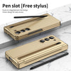 For Samsung Galaxy Z Fold5 Integrated PC + PU Phone Case with Pen / Pen Box(Gold)