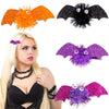 1pair Halloween Bat Hairpin Children Costume Headdress(Purple)