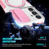 For Samsung Galaxy S24 5G Sliding Camshield MagSafe Holder TPU Hybrid PC Phone Case(Pink White)