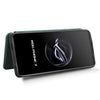 For ASUS ROG Phone 7 Carbon Fiber Texture Flip Leather Phone Case(Green)