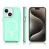 For iPhone 14 Shockproof MagSafe Armor PC Hybrid TPU Phone Case(Mint Green+Grayish Green)