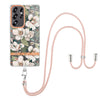 For Samsung Galaxy S25 Ultra 5G Flowers and Plants Series IMD TPU Phone Case with Lanyard(Green Gardenia)