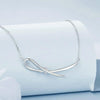S925 Sterling Silver Platinum Zircon Knot Clavicle Necklace(BSN392)