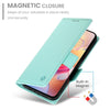 For Samsung Galaxy A26 5G Side Buckle Magnetic Frosted Leather Phone Case(Mint Green)