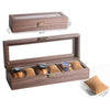 Wood Grain Leather Watch Display Box Watch Storage Case Jewelry Box, Style: 6 Digit Long