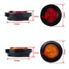 8 PCS Truck Trailer Red & Amber LED 2 inch Round Side Marker Clearance Tail Light Kits with Heat Shrink Tube