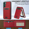 For Samsung Galaxy S21 5G LC.IMEEKE L3 Series Detachable RFID Card Bag Magsafe Phone Case(Red)
