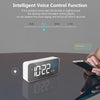 Bedside Alarm Clock Sound Control Mirror LED Music Clock (Silver)