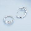 BSE767 Sterling Silver S925 Small Flower Vine Plated Platinum Zircon Earrings