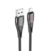 hoco U133 8 Pin to USB-A Braided Fast Charging Data Cable, Length:1.2m(Black)