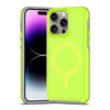 For iPhone 14 Pro Max Shockproof MagSafe Armor PC Hybrid TPU Phone Case(Fluorescent Green+Gray)