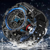 SANDA 3132 Men Multifunctional Waterproof Luminous Sports Watch(Black Red)