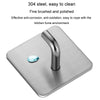 2pcs Stainless Steel Hooks Kitchen Bathroom Storage Behind Door Hooks With Adhesive, Style: Square Silver