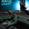 EL Cold Green Light Waterproof Flat Flexible Car Strip Light with Driver for Car Decoration, Length: 5m(Green)