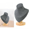 Solid Wood Small Size Portrait Necklace Display Stand Heart Shaped Necklace Counter Display Stand(Dark Grey)
