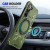 For Samsung Galaxy S25+ 5G MagSafe Magnetic Shockproof Phone Case with Ring Holder(Dark Green)