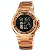 SKMEI 1712 Dual Time LED Digital Display Luminous Stainless Steel Strap Electronic Watch(Rose Gold and Black)
